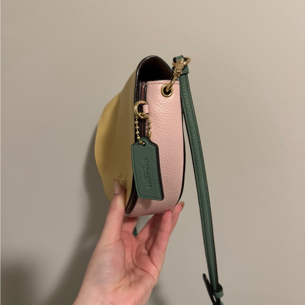 Coach Lemon Yellow and Forest Green Crossbody Bag - Picture 7 of 7